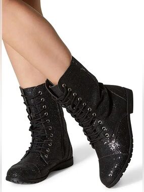 Balera Glitter Lace Up Combat/Dance Boot Size 5